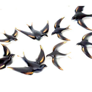 Flight of Swallows‎ Wall Art Set of 8 Andorinhas Bird Figurines Ceramic MCM